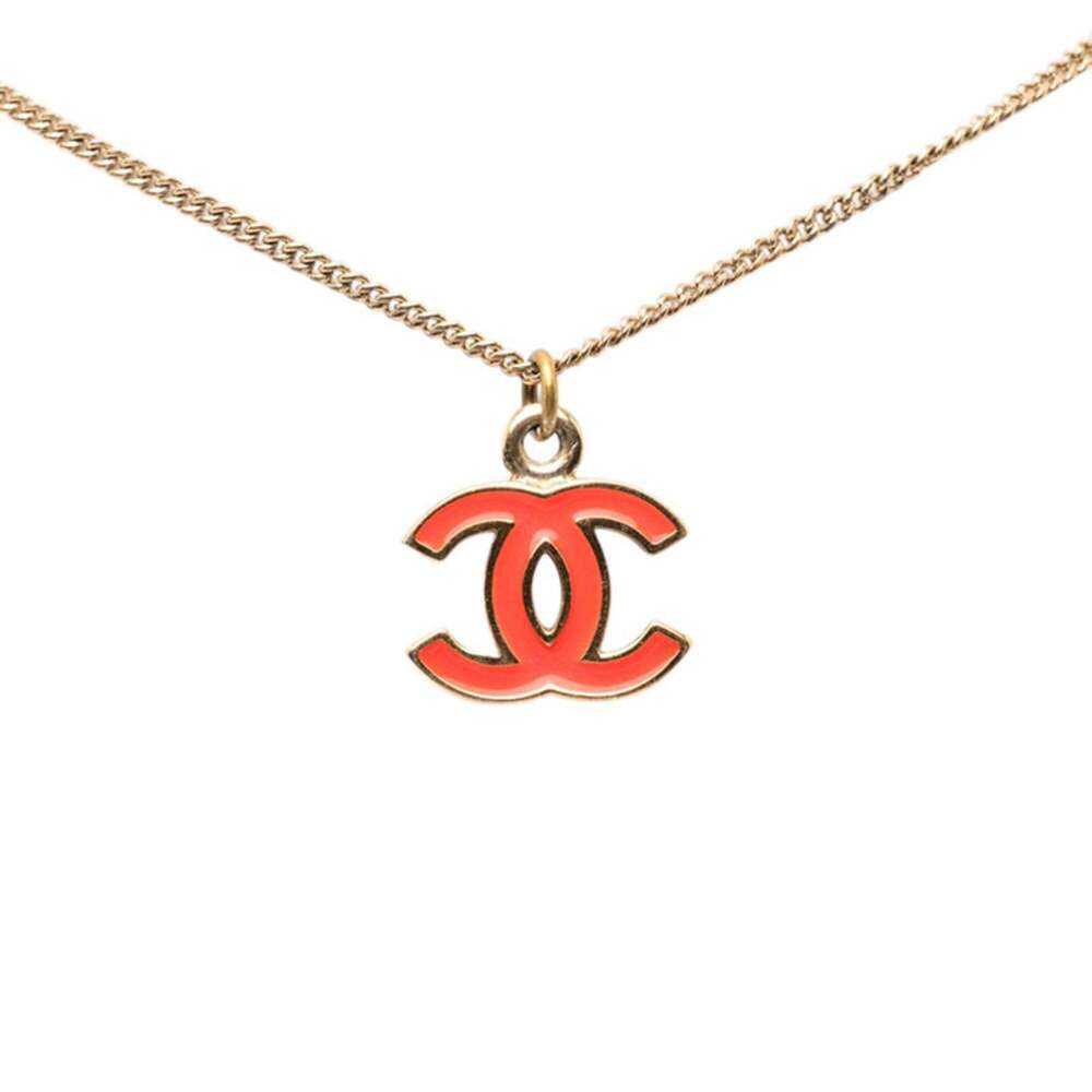 CHANEL Authentic Red Logo Necklace - Picture 1 of 5